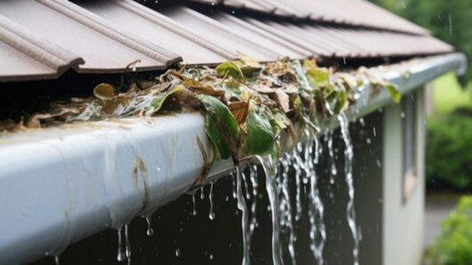 Blocked gutter